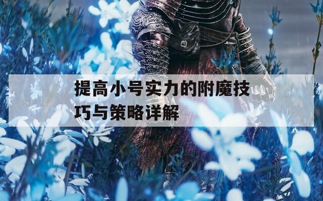 提高小号实力的附魔技巧与策略详解