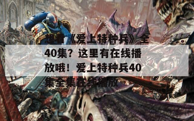 想看《爱上特种兵》全40集？这里有在线播放哦！爱上特种兵40集全集在线播放