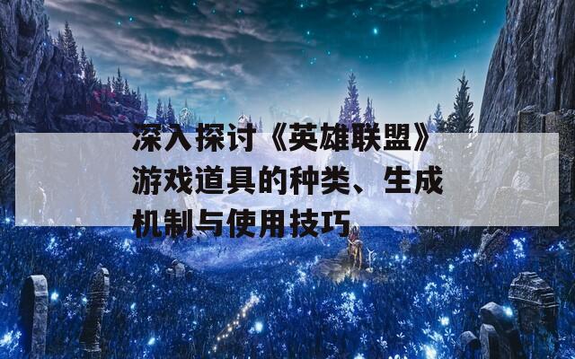 深入探讨《英雄联盟》游戏道具的种类、生成机制与使用技巧