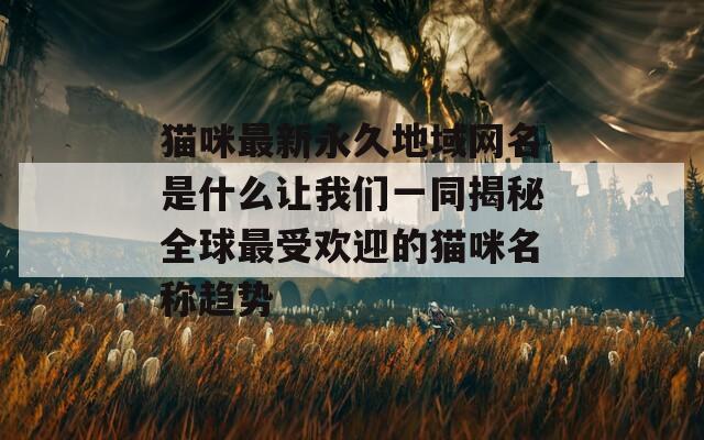 猫咪最新永久地域网名是什么让我们一同揭秘全球最受欢迎的猫咪名称趋势