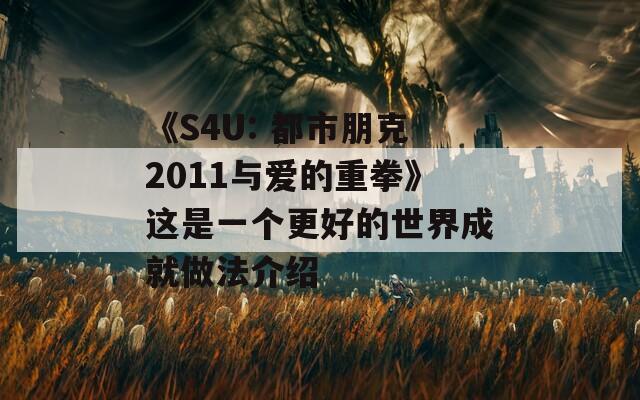 《S4U: 都市朋克2011与爱的重拳》这是一个更好的世界成就做法介绍