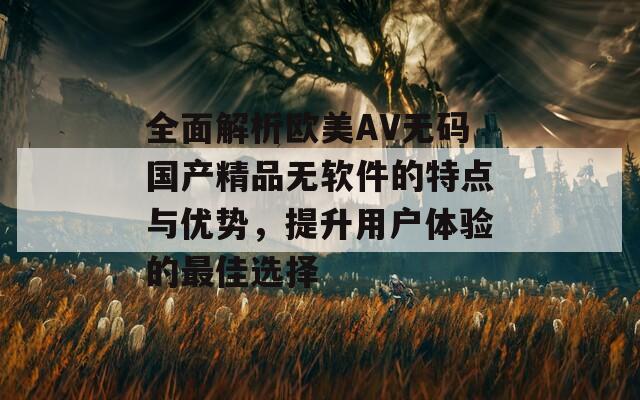 全面解析欧美AV无码国产精品无软件的特点与优势，提升用户体验的最佳选择