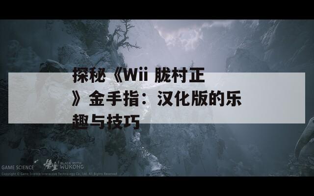 探秘《Wii 胧村正》金手指：汉化版的乐趣与技巧