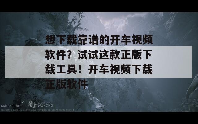 想下载靠谱的开车视频软件？试试这款正版下载工具！开车视频下载正版软件