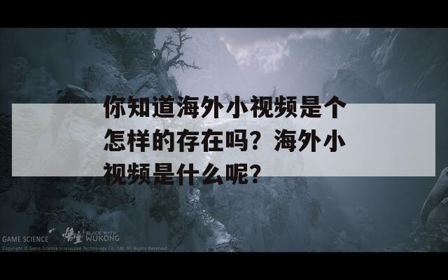 你知道海外小视频是个怎样的存在吗？海外小视频是什么呢？